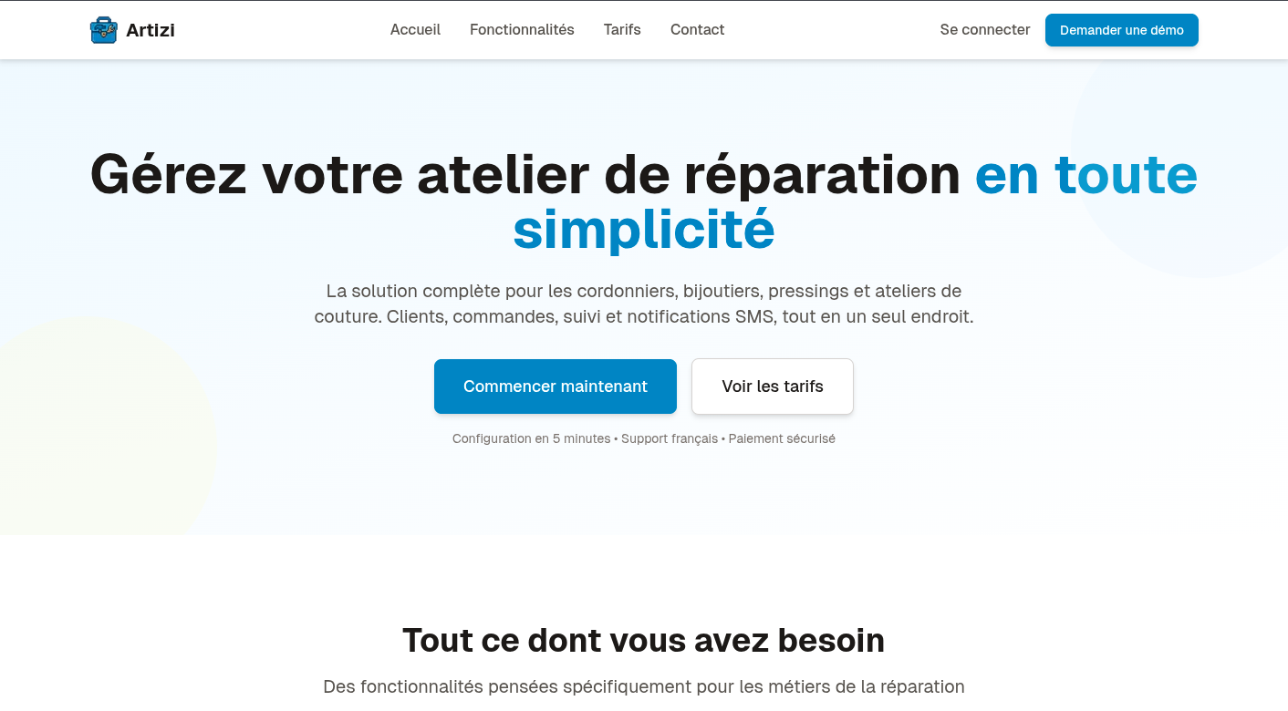 Artizi - SaaS Gestion Commandes