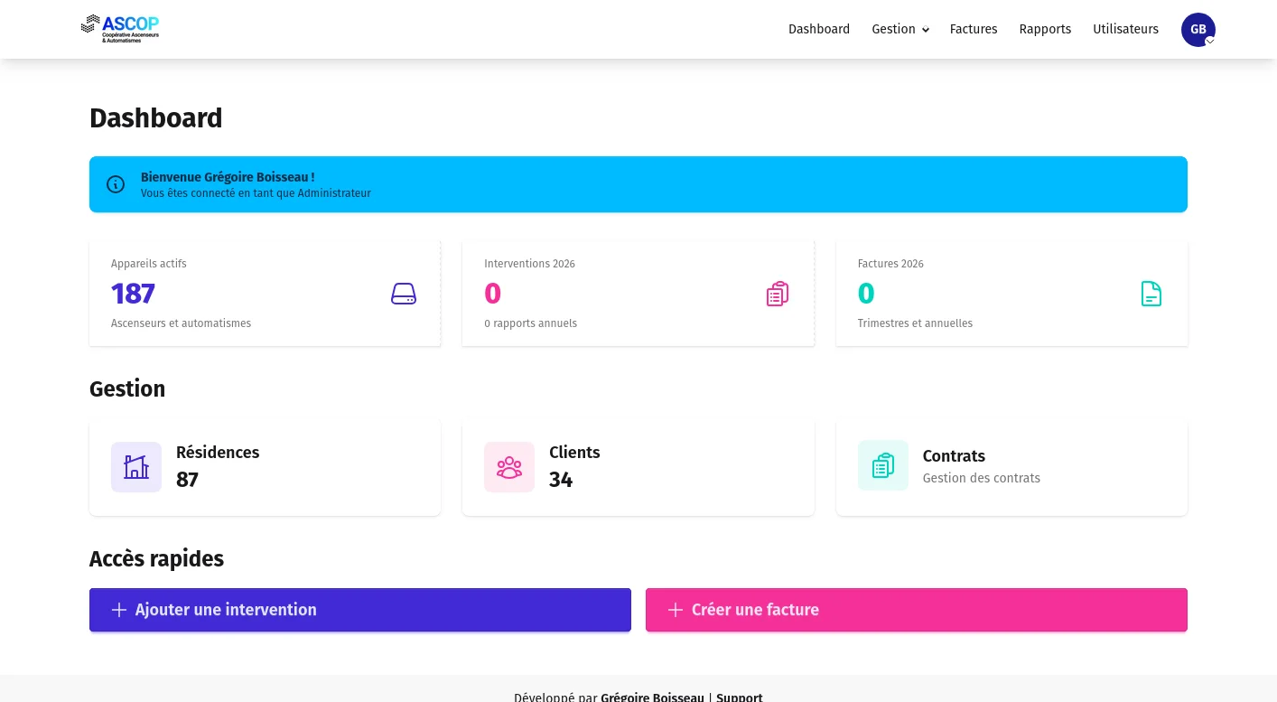 Capture d'écran — Application de facturation et de génération de rapports