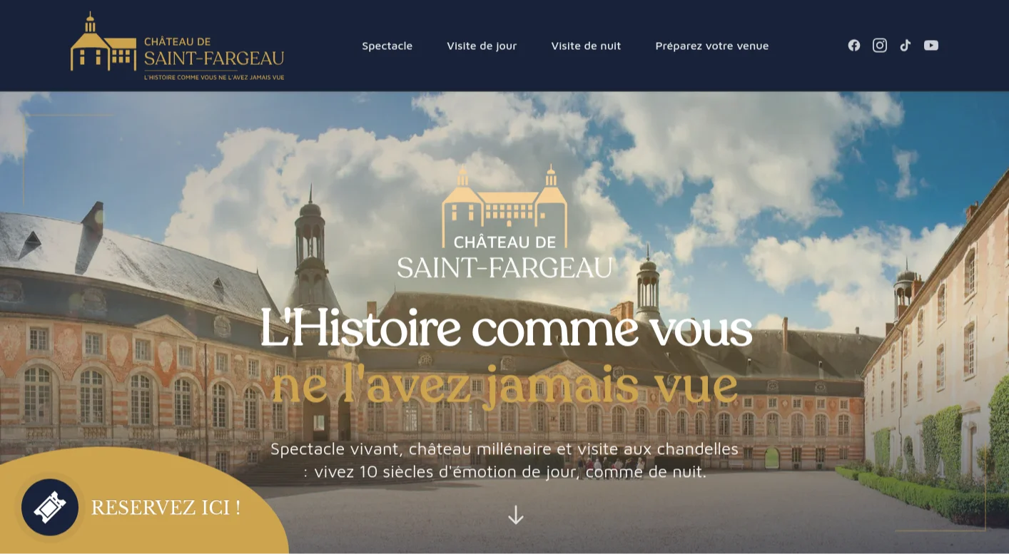 Capture d'écran — Refonte du site du Château de Saint-Fargeau