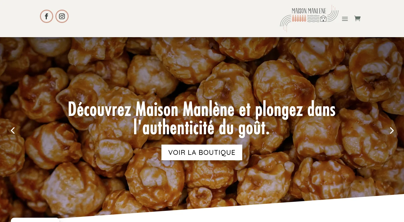 Capture d'écran — Création du site Maison Manlène