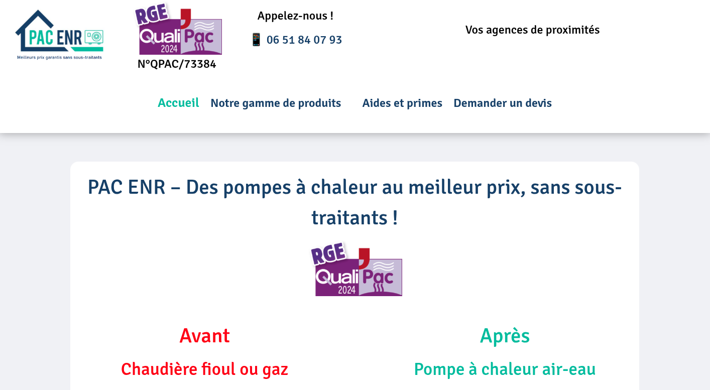 PAC ENR - Site Vitrine