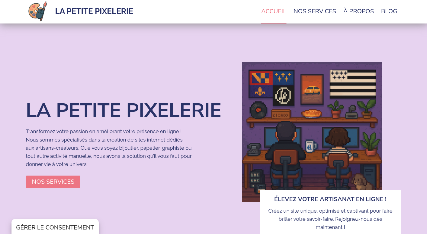 La Petite Pixelerie - Site Vitrine