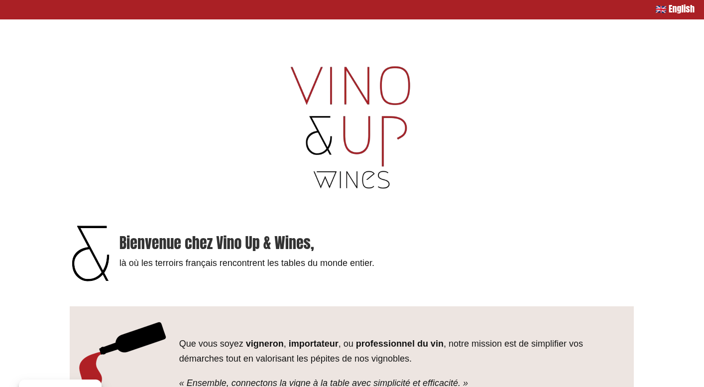 Vino Up & Wines - Site Vitrine